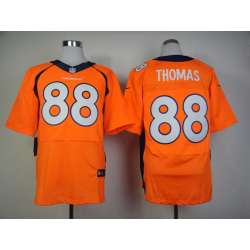 2013 Nike Denver Broncos #88 Demaryius Thomas White Orange Elite Jerseys