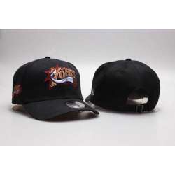 76ers Fresh Logo Black Peaked Adjustable Hat YPMY