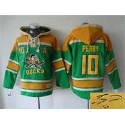 Anaheim Ducks #10 Corey Perry Green CCM Throwback Stitched Signature Edition Hoodie