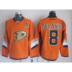 Anaheim Ducks #8 Selanne Orange Jerseys
