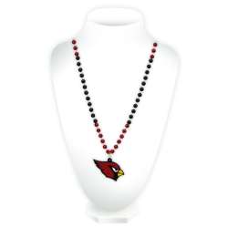 Arizona Cardinals Beads with Medallion Mardi Gras Style