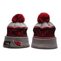 Arizona Cardinals Team Logo Gray Red Pom Knit Hat YP