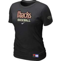 Arizona Diamondbacks Crimson Nike Women\'s Black Short Sleeve Practice T-Shirt