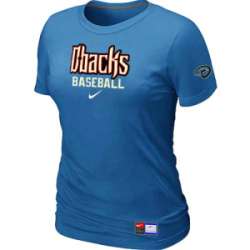 Arizona Diamondbacks Crimson Nike Women\'s L.blue Short Sleeve Practice T-Shirt