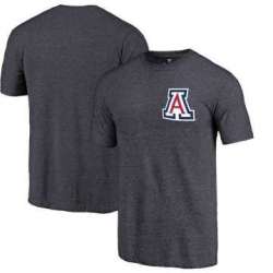 Arizona Wildcats Fanatics Branded Navy Left Chest Distressed Logo Tri Blend T-Shirt