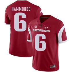 Arkansas Razorbacks 6 T.J. Hammonds Red College Football Jersey Dzhi