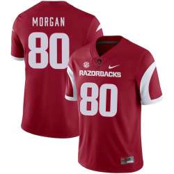 Arkansas Razorbacks 80 Drew Morgan Red College Football Jersey Dzhi