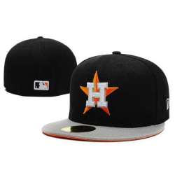 Astros Team Logo Black Gray Fitted Hat LX