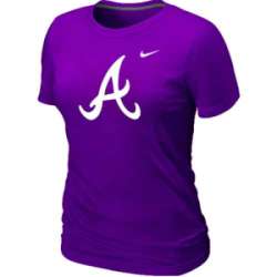Atlanta Braves Heathered Nike Women\'s Purple lended T-Shirt