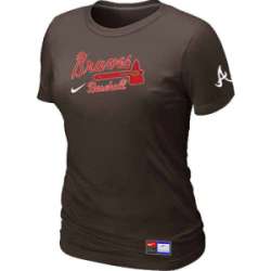 Atlanta Braves Nike Women\'s Brown Short Sleeve Practice T-Shirt