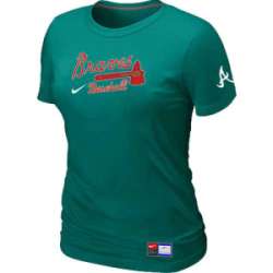 Atlanta Braves Nike Women\'s L.Green Short Sleeve Practice T-Shirt