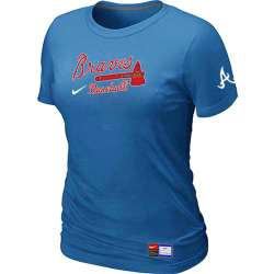 Atlanta Braves Nike Women\'s L.blue Short Sleeve Practice T-Shirt