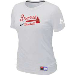 Atlanta Braves Nike Women\'s White Short Sleeve Practice T-Shirt