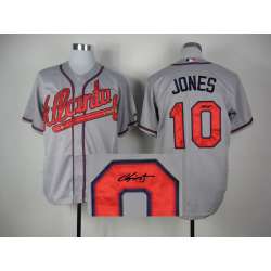 Atlanta Braves #10 Jones Gray Signature Edition Jerseys