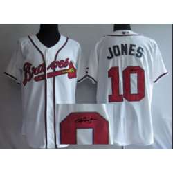 Atlanta Braves #10 Jones White Signature Edition Jerseys