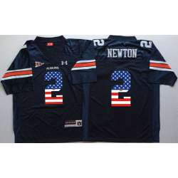 Auburn Tigers #2 Cam Newton Navy USA Flag College Stitched Jersey