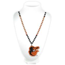 Baltimore Orioles Beads with Medallion Mardi Gras Style - Special Order