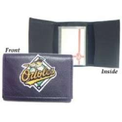 Baltimore Orioles Embroidered Leather Tri-Fold Wallet - Special Order
