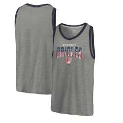 Baltimore Orioles Fanatics Branded Freedom Tri-Blend Tank Top - Heathered Gray