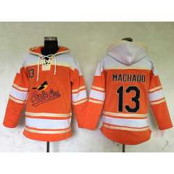 Baltimore Orioles #13 Manny Machado Orange Sawyer Hooded Sweatshirt Baseball Hoodie