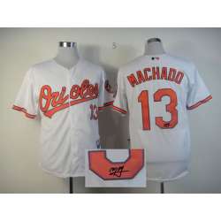 Baltimore Orioles #13 Manny Machado White Signature Edition Jerseys