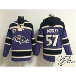 Baltimore Ravens #57 C.J. Mosley Purple Stitched Signature Edition Hoodie