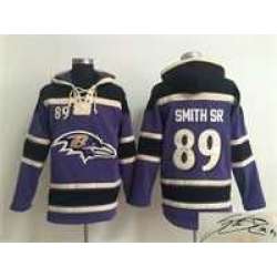 Baltimore Ravens #89 Steve Smith Sr Purple Stitched Signature Edition Hoodie