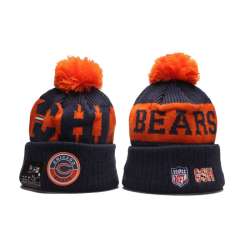 Bears Team Logo Navy 2020 NFL Sideline Pom Cuffed Knit Hat YP