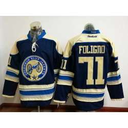 Blue Jackets #71 Nick Foligno Navy Blue Alternate Stitched NHL Jersey