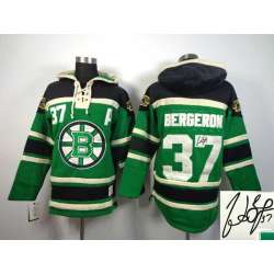 Boston Bruins #37 Patrice Bergeron Green Stitched Signature Edition Hoodie