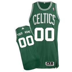 Boston Celtics Customized green white number Road Jerseys