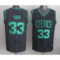 Boston Celtics #33 Larry Bird Black Leopard Fashion Jerseys