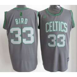 Boston Celtics #33 Larry Bird Gray Shadow Jerseys