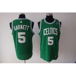 Boston Celtics #5 Kevin Garnett Green-white Number Jerseys