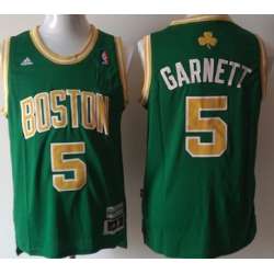 Boston Celtics #5 Kevin Garnett Revolution 30 Swingman Green With Gold Jerseys
