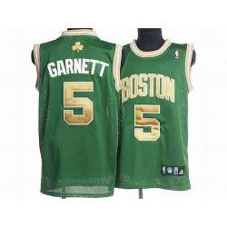 Boston Celtics #5 Kevin Garnett green-golden Number Jerseys