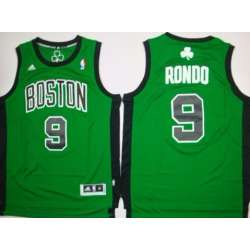 Boston Celtics #9 Rajon Rondo Revolution 30 Swingman Green With Black Jerseys