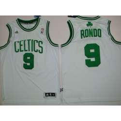Boston Celtics #9 Rajon Rondo Revolution 30 Swingman White Jerseys