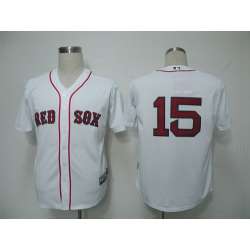 Boston Red Sox #15 Pedroia white cool base Jerseys