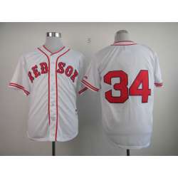 Boston Red Sox #34 Authentic 1936 David Ortiz The Clock White Jerseys