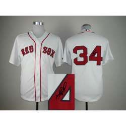 Boston Red Sox #34 David Ortiz White Signature Edition Jerseys