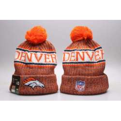 Broncos Team Logo Orange Pom Knit Hat YP