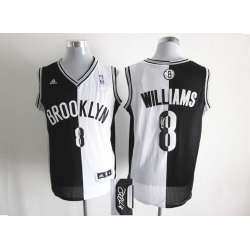 Brooklyn Nets #8 Deron Williams Revolution 30 Swingman Black And White Split Signature Edition Jerseys