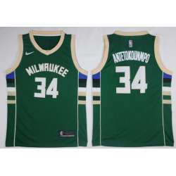 Bucks #34 Giannis Antetokounmpo Green Nike Swingman Stitched NBA Jersey
