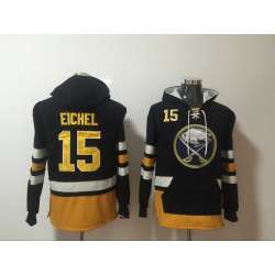 Buffalo Sabres #15 Jack Eichel Black All Stitched Hooded Sweatshirt