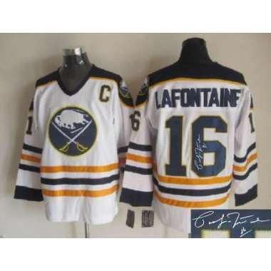 Buffalo Sabres #16 Lafontainf White Signature Edition Jerseys