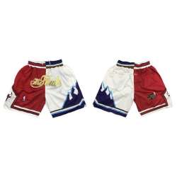 Bulls And Jazz Red White Split Just Don NBA Finals Shorts