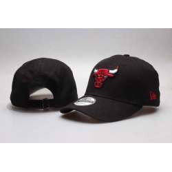 Bulls Team Logo Black Peaked Adjustable Hat YP