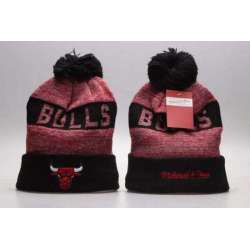 Bulls Team Logo Red & Black Knit Hat YPMY
