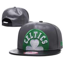 Celtics Fresh Logo Gray Leather Adjustable Hat GS